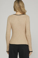 Mocha & Black Sweetheart Sweater Top