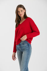 $25 Doorbuster Deal - Lady In Red Vneck Sweater - FINAL SALE