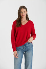 $25 Doorbuster Deal - Lady In Red Vneck Sweater - FINAL SALE