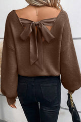 Coffee Tie Back Sweater