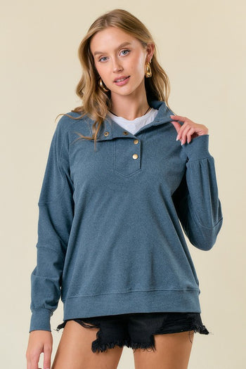 Brushed Mock Pullovers - 2 Colors!