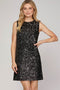 Black Sequin Sleeveless Shift Dress - FINAL SALE