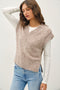 Heather Mocha Wool Blend Vneck Sweater Vest