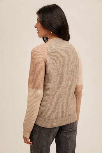 Made For More Mock Taupe Sweater