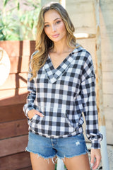 Black & Ivory Plaid Hoodie