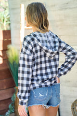 Black & Ivory Plaid Hoodie