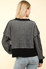 Two Tone Crop Ribbed Sweater Tops - 3 Colors!