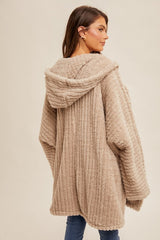 Soft Slit Hem Plush Cardigan