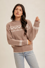 Soft Mock Nordic Sweater