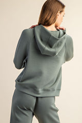 Scuba Hooded Quarter Zip Thumbhole Pullovers - 3 Colors!