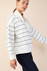 Striped Modal Scuba Zip Pullovers - 2 Colors!