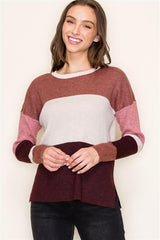 Cranberry Cocktail Layering Long Sleeve Top