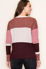 Cranberry Cocktail Layering Long Sleeve Top