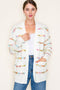 Ivory Multicolor Stitched Cardigan