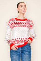 Red Fair Isle Pullover - FINAL SALE