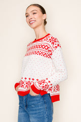 Red Fair Isle Pullover - FINAL SALE