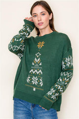 Green Faire Isle Tree Sweater - FINAL SALE