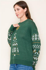 Green Faire Isle Tree Sweater - FINAL SALE