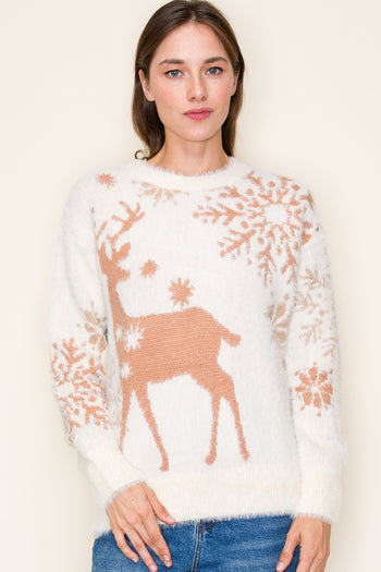 Fluffy Reindeer Sweater