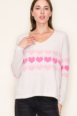 Soft Hearts V-neck Sweater