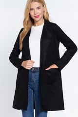 Faux Suede Open Coats - 3 Colors!