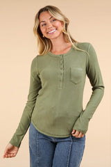 Soft Brushed Henley Tops - 2 colors!