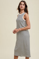 Black Striped Midi Tank Dress