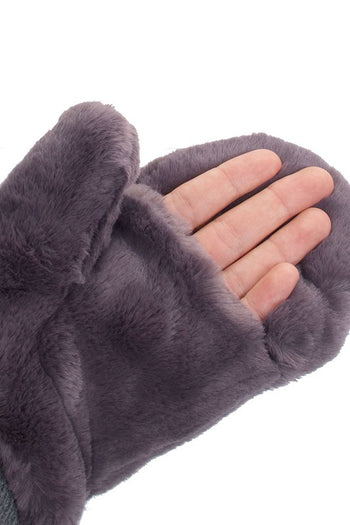 C.C Faux Fur Solid Mittens - 6 Colors!