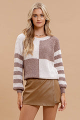 Chenille Checks & Stripes Sweaters -2 Colors!