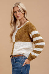 Chenille Checks & Stripes Sweaters -2 Colors!