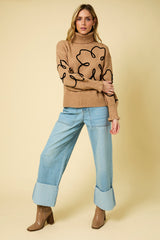 Camel Stitched Detail Sweater