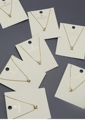 Gold Mini Bubble Initial Necklaces