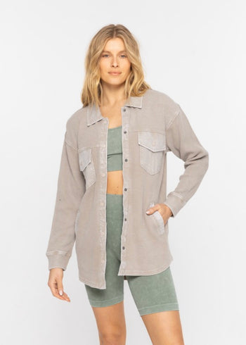 Mineral Wash Snap Button Shirt Jackets - 2 Colors!