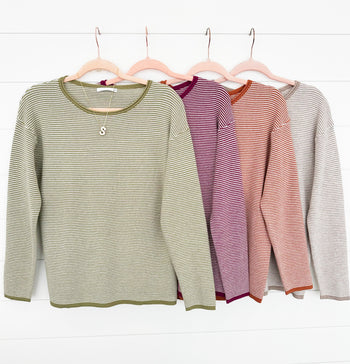 Two Tone Textured Pullovers - 4 Colors!