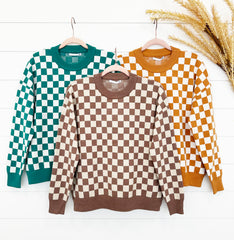 Life is Better In a Checked Sweater - 3 Colors!