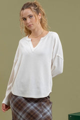 Notch Neck Knit Top - 3 Colors!