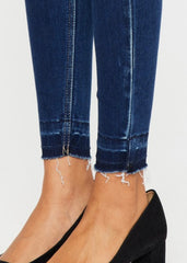 Kan Can High Rise Ankle Skinny Release Hem Jeans