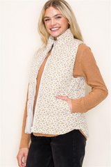 Floral Puffer Vests - 2 Colors!