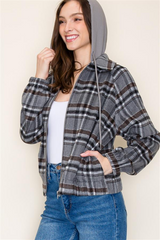 The Andi Plaid Hooded Shacket - 3 Colors!