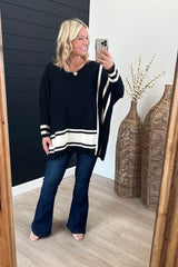 Striped Oversized Blanket Pullover