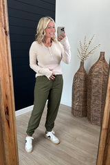 Olive High Waist Joggers