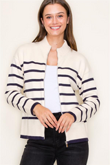 Classic Cozy Striped Sweater Jackets - 2 Colors!