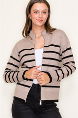 Classic Cozy Striped Sweater Jackets - 2 Colors!