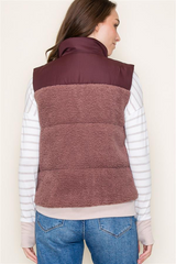 Burgundy Sherpa Vest