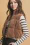 Chocolate Corduroy Cropped Vest