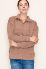 Knit Half Zip Collared Tops - 3 Colors!