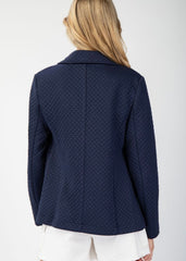 Navy Quilted Blazer