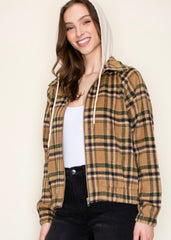 The Andi Plaid Hooded Shacket - 3 Colors!