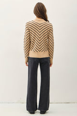 Diagonal Stripe Mock Top