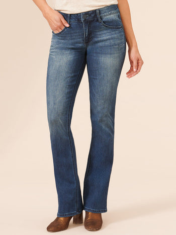 Democracy Blue Denim Ab Solution Itty Bitty Bootcut Jeans